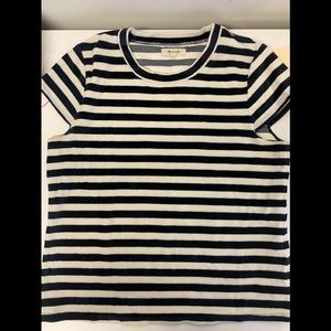 MADEWELL Velvet Striped Tee (Size Medium)